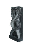 Hand-carved 1.25 ft Nagaraja and Nagini serpent pair in natural stone, product view 4 highlighting the paired figures and carved details.