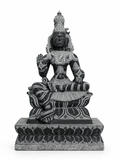 Hand-carved 1.25 ft Parvati Devi statue in natural stone, product view 1 highlighting the sculpture and carved details.