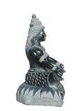 Hand-carved 1.25 ft Shiva statue in natural stone, product view 4 highlighting the yogic form and carved details.