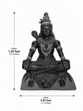 Hand-carved 1.25 ft Shiva statue in natural stone, product view 5 highlighting the yogic form and carved details.