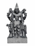 Hand-carved 1.25 ft Shukra Bhagavan Navagraha statue in natural stone, product view 1 highlighting the planetary deity form and carved details.