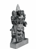 Hand-carved 1.25 ft Shukra Bhagavan Navagraha statue in natural stone, product view 3 highlighting the planetary deity form and carved details.