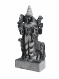 Hand-carved 1.25 ft Shukra Bhagavan Navagraha statue in natural stone, product view 4 highlighting the planetary deity form and carved details.