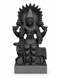 Hand-carved 1.25 ft Surya Bhagavan Navagraha statue in natural stone, product view 1 highlighting the solar deity form and details.