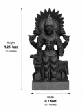 Hand-carved 1.25 ft Surya Bhagavan Navagraha statue in natural stone, product view 5 highlighting the solar deity form and details.