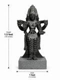 Hand-carved 1.5 ft Brahmi statue in natural stone, product view 5 highlighting the Sapta Matrika form and carved details.