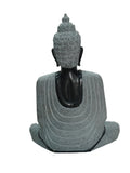 Hand-carved 1.5 ft Buddha statue in natural stone, product view 4 highlighting the meditative form and carved details.