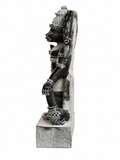 Hand-carved 1.75 ft Hanuman statue in natural stone, product view 3 highlighting the sculpture and carved details.