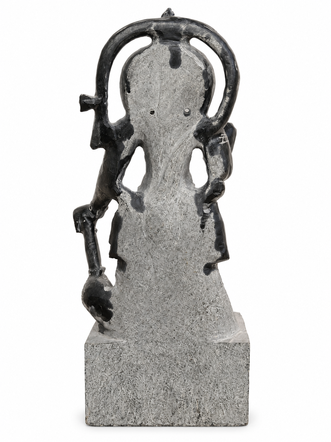 Hand-carved 1.75 ft Hanuman statue in natural stone, product view 5 highlighting the sculpture and carved details.
