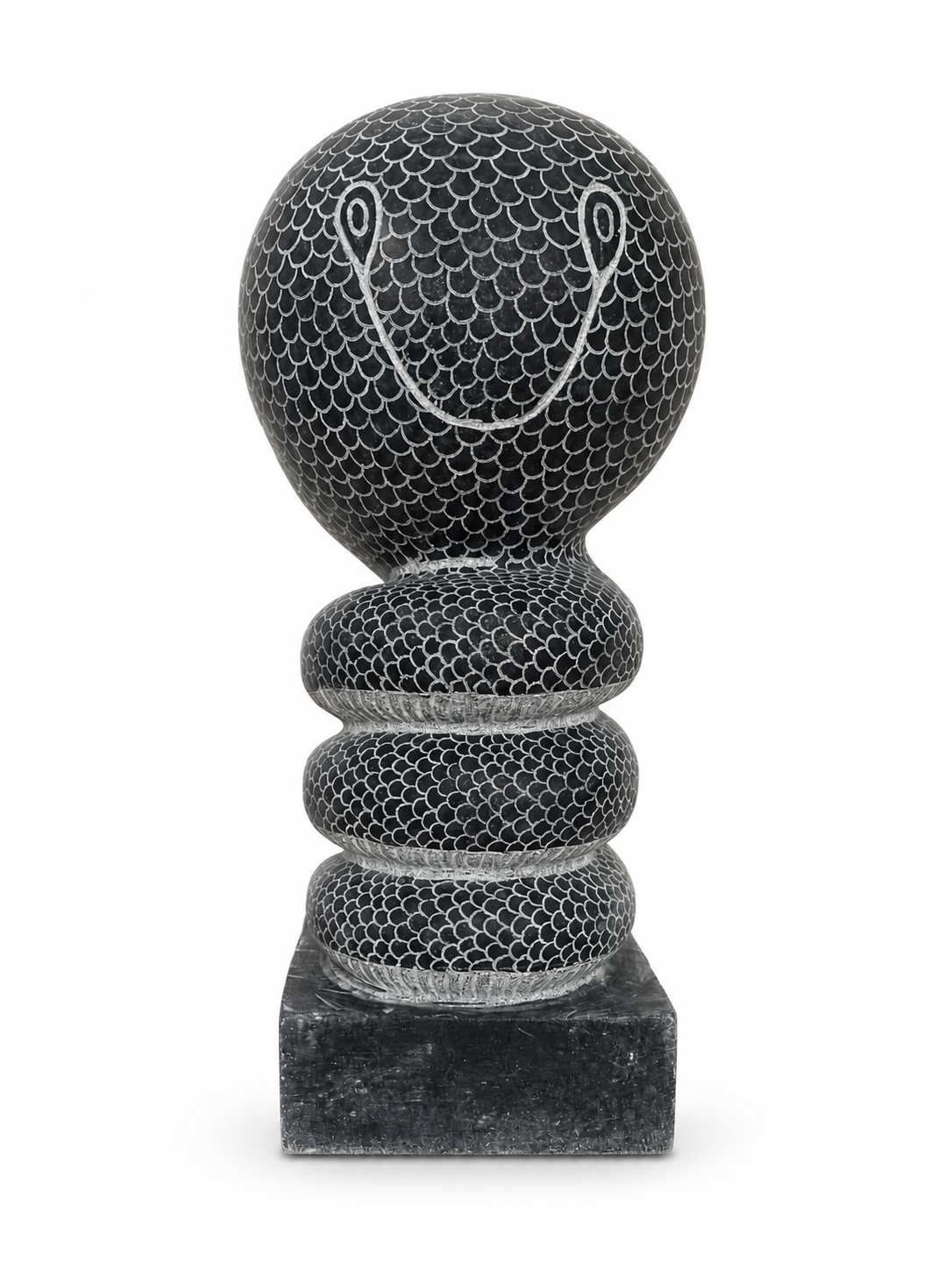 Hand-carved 1.75 ft Nagathamman with Shiva Lingam statue in natural stone, product view 4 highlighting the serpent and lingam details.