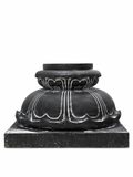 Hand-carved 1 ft Balipeedam pedestal in natural stone, product view 1 highlighting its form and carved details.