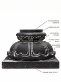 Hand-carved 1 ft Balipeedam pedestal in natural stone, product view 2 highlighting its form and carved details.