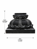 Hand-carved 1 ft Balipeedam pedestal in natural stone, product view 4 highlighting its form and carved details.