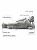 Hand-carved 1 ft Buddha statue in natural stone, product view 2 highlighting the meditative form and carved details.