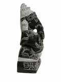Hand-carved 1 ft Ganesha statue in natural stone, product view 3 highlighting the sculpture and carved details.