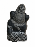 Hand-carved 1 ft Ganesha statue in natural stone, product view 4 highlighting the sculpture and carved details.