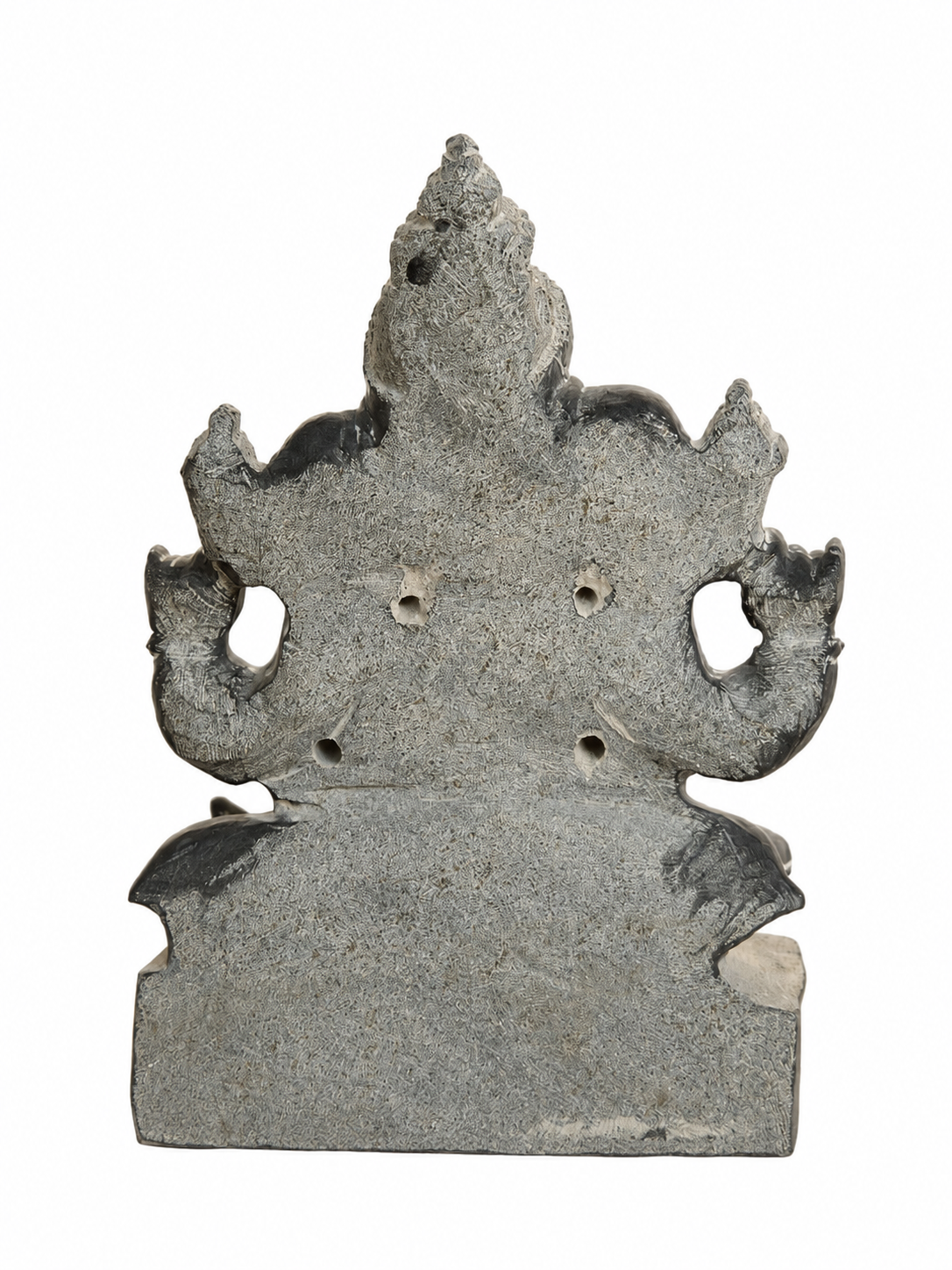 Hand-carved 1 ft Ganesha statue in natural stone, product view 4 highlighting the sculpture and carved details.