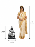 Hand-carved 2.25 ft Adi Lakshmi Statue in natural Charnockite stone, product view 4 showing the sculpture and carved details.