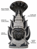 Hand-carved 2.25 ft Amman Sirasu sculpture in natural stone, product view 2 highlighting its form and carved details.