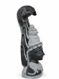 Hand-carved 2.25 ft Amman Sirasu sculpture in natural stone, product view 3 highlighting its form and carved details.