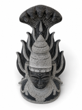 Hand-carved 2.25 ft Amman Sirasu sculpture in natural stone, product view 4 highlighting its form and carved details.