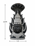 Hand-carved 2.25 ft Amman Sirasu sculpture in natural stone, product view 5 highlighting its form and carved details.