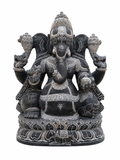 Hand-carved 2.5 ft Ganesha statue in natural stone, product view 1 highlighting the sculpture and carved details.