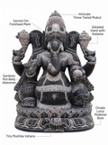 Hand-carved 2.5 ft Ganesha statue in natural stone, product view 2 highlighting the sculpture and carved details.