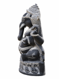 Hand-carved 2.5 ft Ganesha statue in natural stone, product view 4 highlighting the sculpture and carved details.