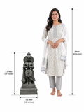 Hand-carved 2.5 ft Hanuman statue in natural stone, product view 6 highlighting the sculpture and carved details.