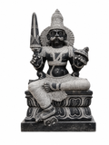 Hand-carved 2.5 ft Munishvaran statue in natural stone, product view 1 highlighting the sculpture and carved details.