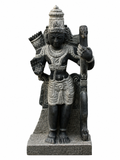 Hand-carved 2.75 ft Lakshmanan statue in natural stone, product view 1 highlighting the sculpture and carved details.