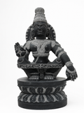 Hand-carved 2 ft Ayyappan statue in natural stone, product view 1 highlighting the sculpture and carved details.