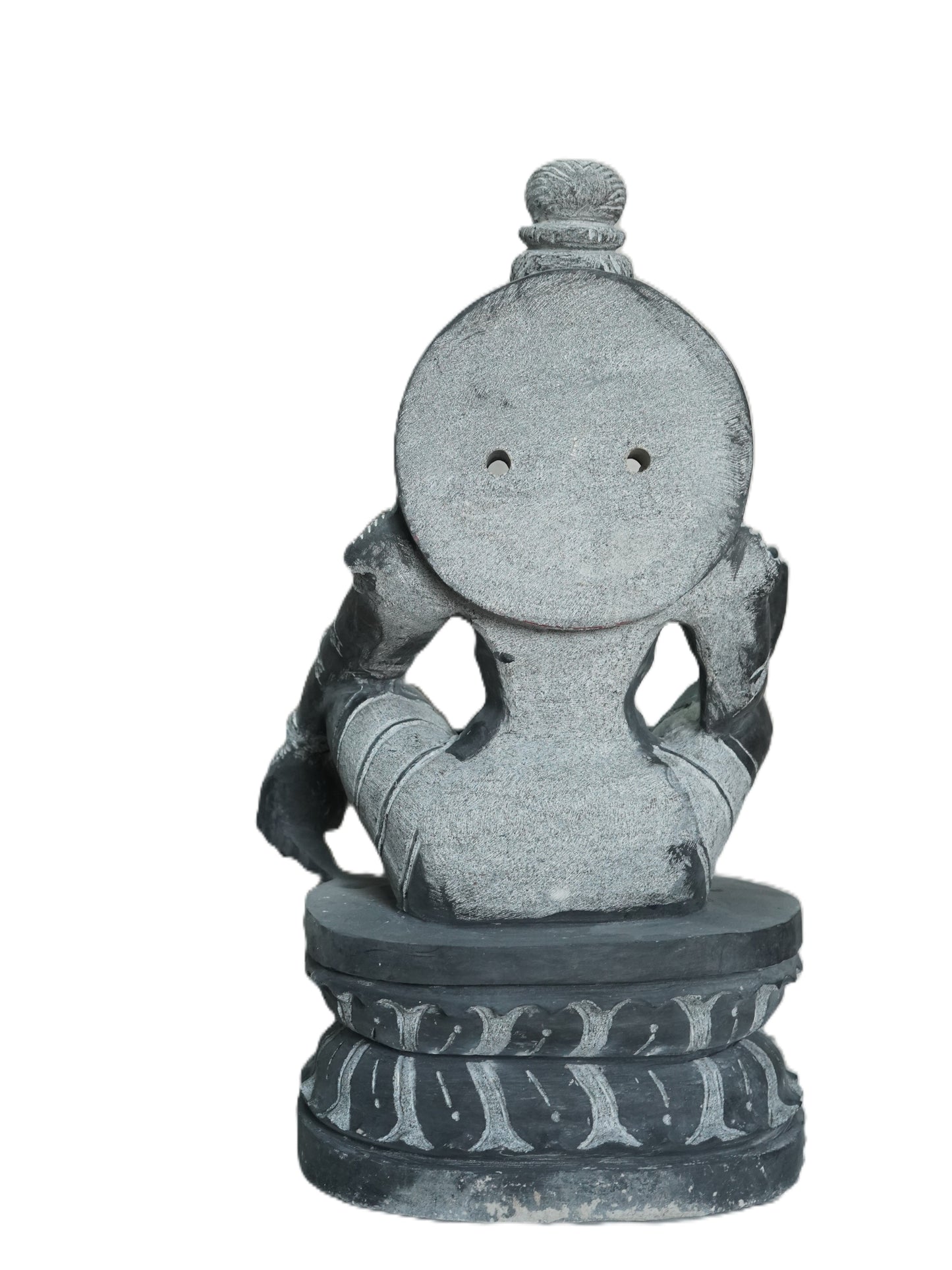 Hand-carved 2 ft Ayyappan statue in natural stone, product view 5 highlighting the sculpture and carved details.