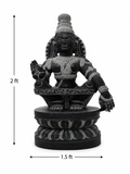 Hand-carved 2 ft Ayyappan statue in natural stone, product view 6 highlighting the sculpture and carved details.