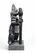 Hand-carved 2 ft Bala Murugan statue in natural stone, product view 3 highlighting the sculpture and carved details.