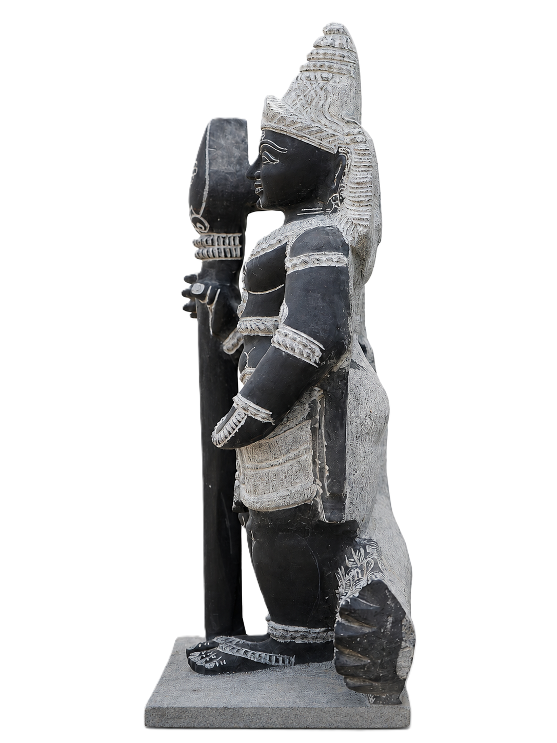 Hand-carved 2 ft Bala Murugan statue in natural stone, product view 5 highlighting the sculpture and carved details.