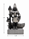 Hand-carved 2 ft Bala Murugan statue in natural stone, product view 6 highlighting the sculpture and carved details.