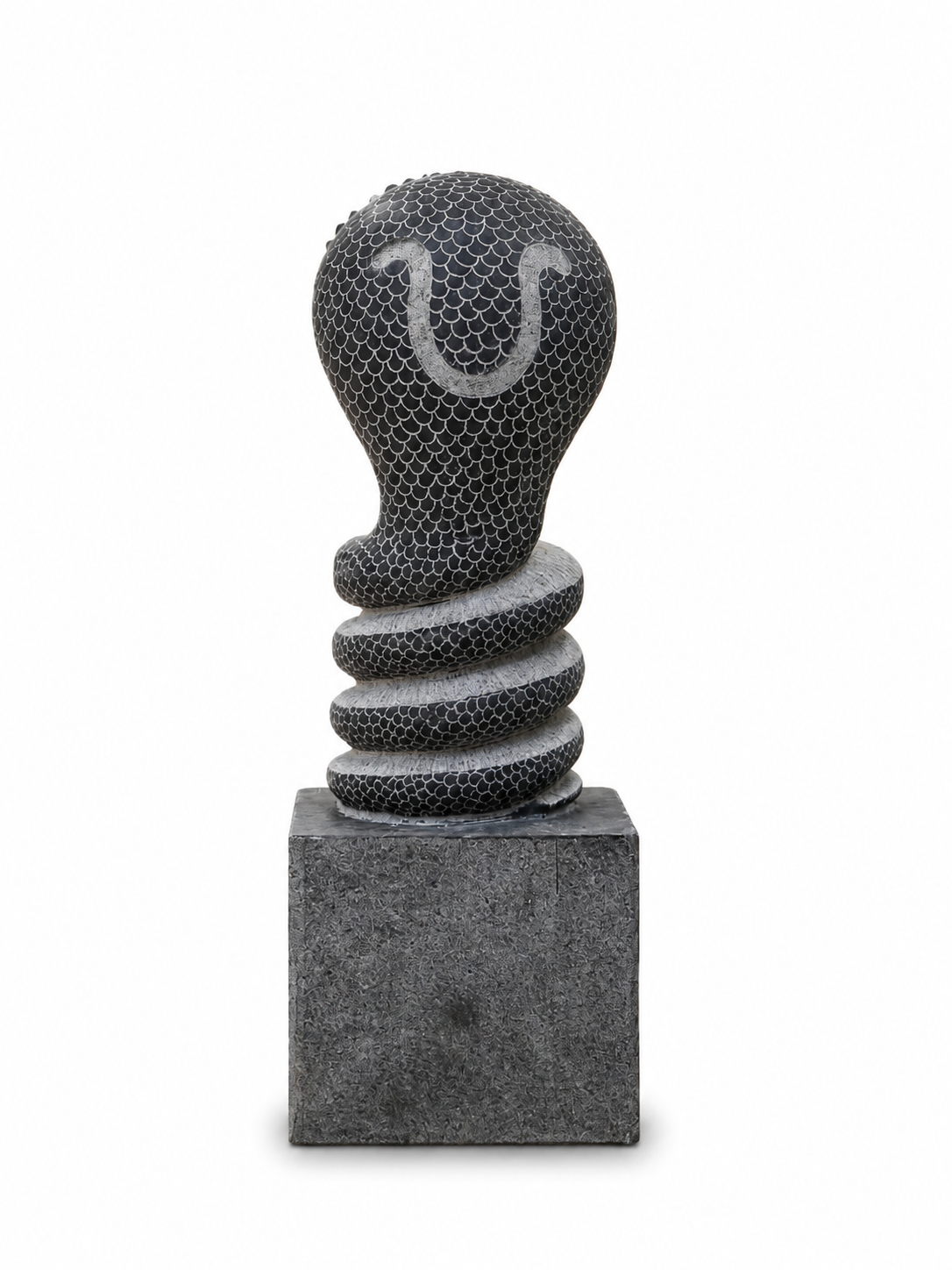 Hand-carved 2 ft Naga statue in natural stone, product view 4 highlighting the sculpture and carved details.