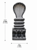 Hand-carved 2 ft Naga statue in natural stone, product view 5 highlighting the sculpture and carved details.