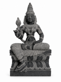 Hand-carved 2 ft Valli Ammai Devi statue in natural stone, product view 1 highlighting the sculpture and carved details.