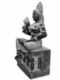 Hand-carved 2 ft Valli Ammai Devi statue in natural stone, product view 4 highlighting the sculpture and carved details.