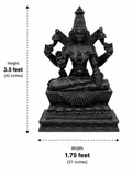 Hand-carved 3.5 ft Padmavathi Devi statue in natural stone, product view 3 highlighting the sculpture and carved details.