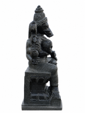 Hand-carved 3.5 ft Varahi Amman statue in natural stone, product view 3 highlighting the sculpture and carved details.