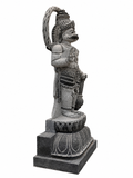 Hand-carved 3.75 ft Hanuman statue in natural stone, product view 3 highlighting the sculpture and carved details.