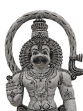 Hand-carved 3.75 ft Hanuman statue in natural stone, product view 4 highlighting the sculpture and carved details.