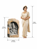 Hand-carved 3.9 ft Dancing Ganesha Boulder Statue in natural Charnockite stone, product view 6 showing the sculpture and carved details.