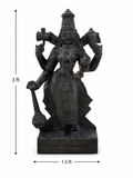 Hand-carved 3 ft Thuvara Sakthi right-side statue in natural stone, product view 6 highlighting the sculpture and carved details.