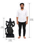 Hand-carved 3 ft Thuvara Sakthi right-side statue in natural stone, product view 7 highlighting the sculpture and carved details.