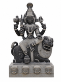 Hand-carved 4.5 ft Ankala Parameswari statue in natural stone, product view 1 highlighting the sculpture and carved details.